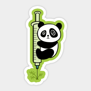 Panda Vaccine with syringe for your children Sticker